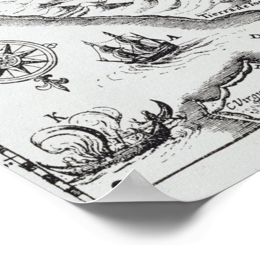 Een van de vroegste kaarten van de Magellan Poster (Hoek)