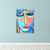 Een van die dagen Abstract digitaal schilderen Canvas Afdruk (Insitu (Houten vloer))