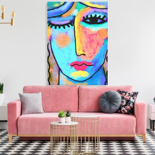 Een van die dagen Abstract digitaal schilderen Canvas Afdruk (Insitu (Woonkamer))