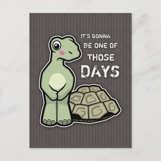 Een van die dagen - Cute Tortoise Briefkaart (Voorkant)