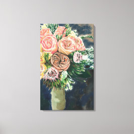 Een van een soort Bloem Boeket Monotype Print