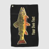 Een-van-een-soort-Brook forel vliegt met vissen va Golfhanddoek (Voorkant)