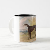 Een van George Lane Fox's winnende grayhounds: B Tweekleurige Koffiemok (Voorkant links)