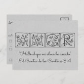 Eén van mijn soep vind je~Scripts~Spaans~RSVP Uitnodiging Briefkaart (Voorkant / Achterkant)