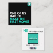 Een van ons moest het doen vierkante visitekaartje (Voorkant / Achterkant)