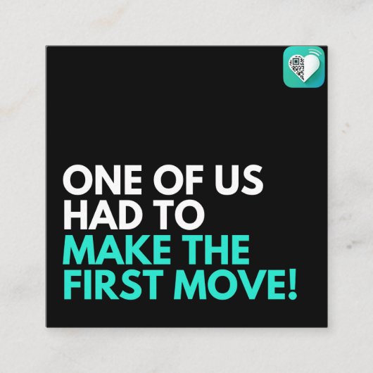 Een van ons moest het doen vierkante visitekaartje (Voorkant)