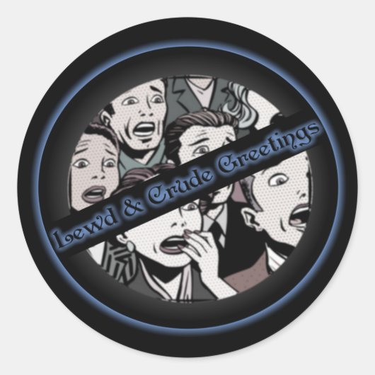 Een van onze nieuwe logo’s ronde sticker (Voorkant)