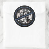 Een van onze nieuwe logo’s ronde sticker (Tas)