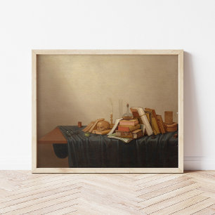 Een vanitas met boeken en schedel   Gerrit van Vuc Poster