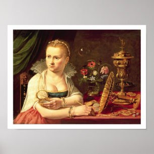 Een vanitas portret van een dame die Clara zou zij Poster