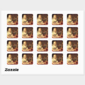 Een vanitas portret van een dame die Clara zou zij Vierkante Sticker (Vel)