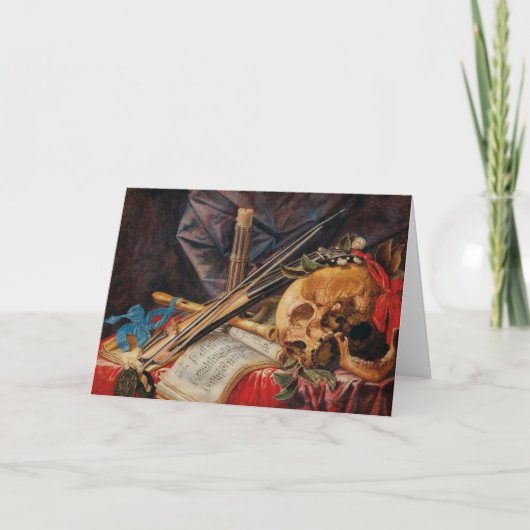 Een Vanitas stilleven | Simon Renard de Saint-Andr Kaart (Voorkant)