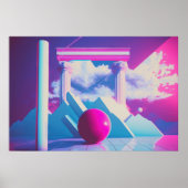 Een Vaporwave Exploratie van Nostalgie en Futurism Poster (Voorkant)