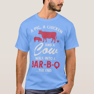Een varken een kip en een Koe grappige BBQ-voedsel T-shirt