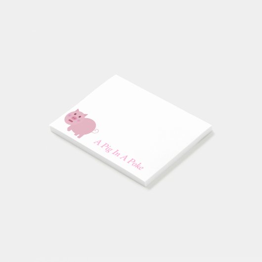 Een varken in een Poke Post Post-it® Notes (Schuin)