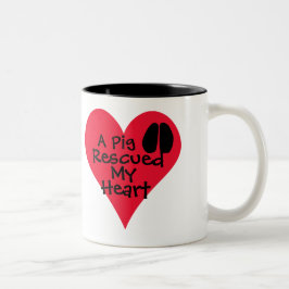 Een varken redde mijn hart tweekleurige koffiemok