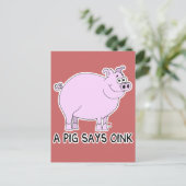 Een varken zegt Oink Briefkaart (Staand voorkant)