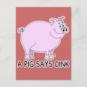 Een varken zegt Oink Briefkaart