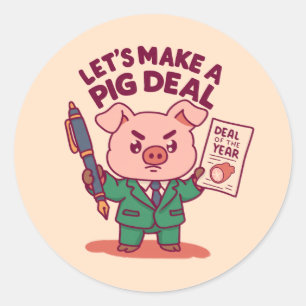 Een varkensdeal ronde sticker