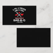 Een varkenskippenkoe loopt in een bar Funny BBQ Klantenkaartje (Voorkant / Achterkant)