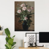 Een Vase Bouquet van Rozen  schilderen Poster (Thuiskantoor)