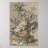 Een Vase Bouquet van  schilderij van de Veerbloem Poster (Voorkant)