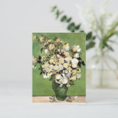 Een Vase Rozen van Vincent Van Gogh Briefkaart (Staand voorkant)