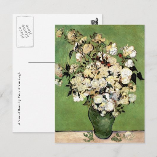 Een Vase Rozen van Vincent Van Gogh Briefkaart (Voorkant / Achterkant)