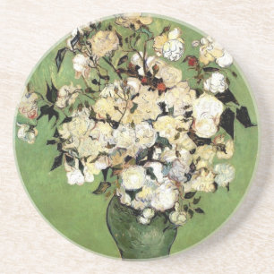 Een Vase Rozen van Vincent Van Gogh Zandsteen Onderzetter