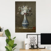 Een Vase van bloemen  schilderij van Jean-Baptist Poster (Thuiskantoor)