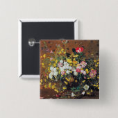 Een Vase van Bloemen Vierkante Button 5,1 Cm (Voorkant /achterkant)