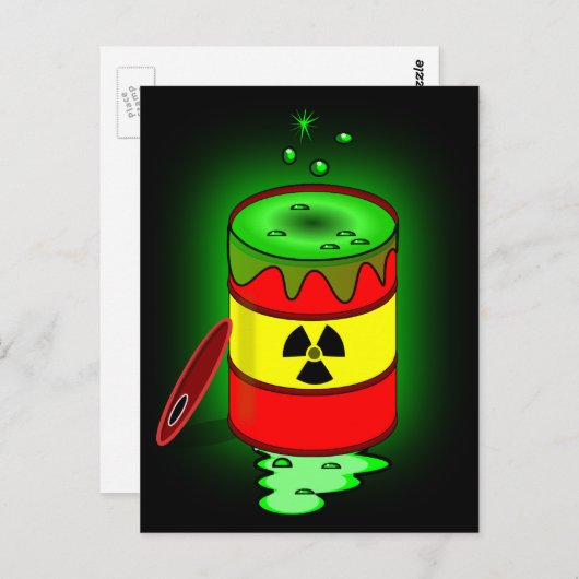 Een vat giftig afval. briefkaart (Voorkant / Achterkant)