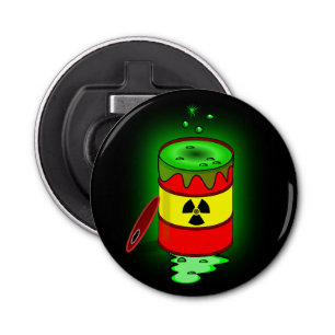 Een vat giftig afval. button flesopener