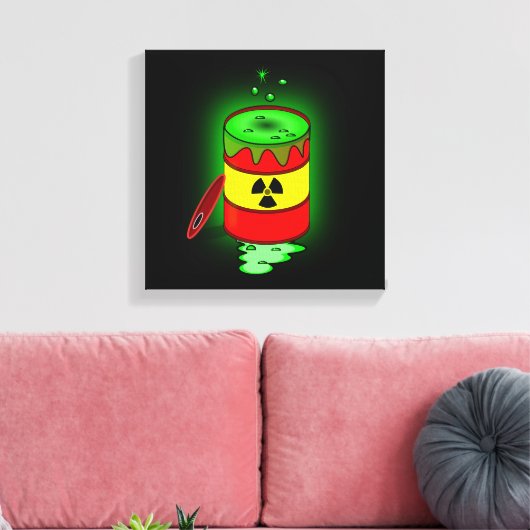 Een vat giftig afval. canvas afdruk (Insitu (Woonkamer))