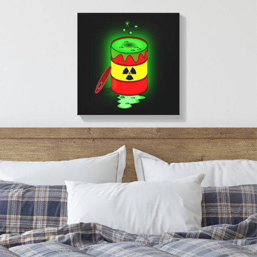 Een vat giftig afval. canvas afdruk (Insitu (Slaapkamer))