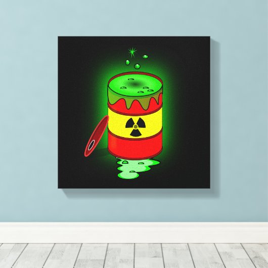 Een vat giftig afval. canvas afdruk (Insitu (Houten vloer))