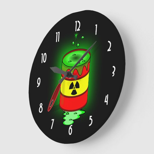 Een vat giftig afval. grote klok (Hoek)