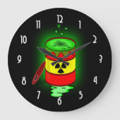 Een vat giftig afval. grote klok (Voorkant)