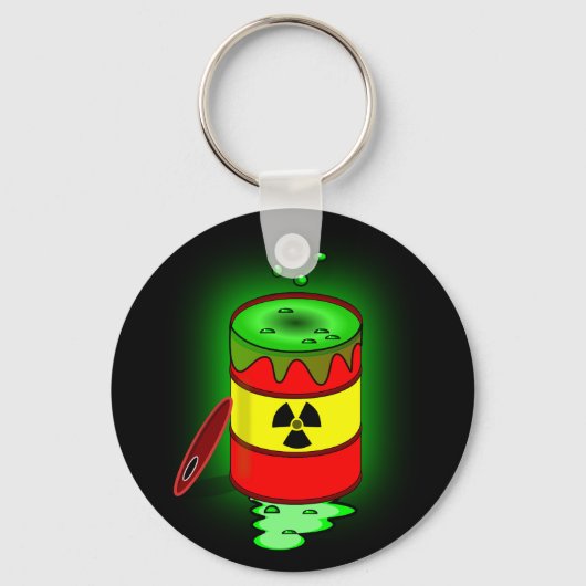 Een vat giftig afval. sleutelhanger (Voorkant)