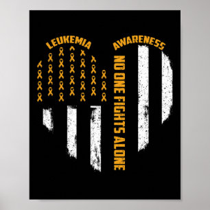 Een vecht tegen de Amerikaanse vlag hart alleen le Poster