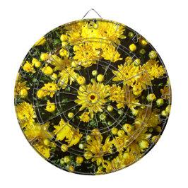 Een veelheid van gele mama's dartbord