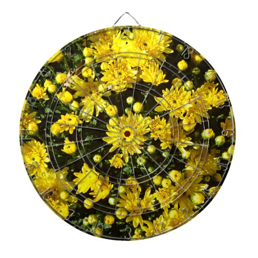 Een veelheid van gele mama's dartbord (Voorkant)