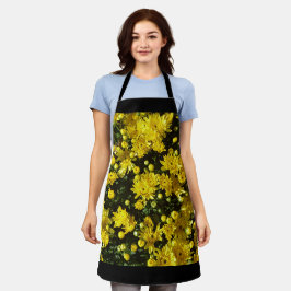 Een veelheid van gele mama's schort