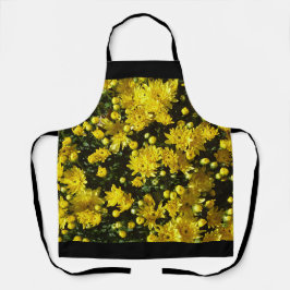 Een veelheid van gele mama's schort