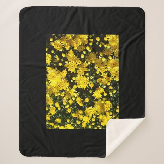 Een veelheid van gele mama's sherpa deken (Voorkant)