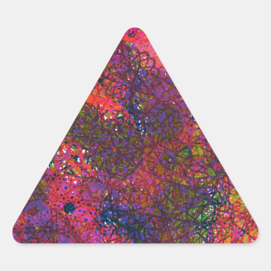 Een veelkleurig abstract cirkelontwerp sticker (Voorkant)