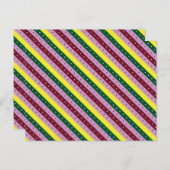Een veelkleurig gestreept patroon met stippen briefkaart (Voorkant / Achterkant)
