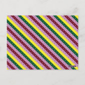 Een veelkleurig gestreept patroon met stippen briefkaart (Achterkant)