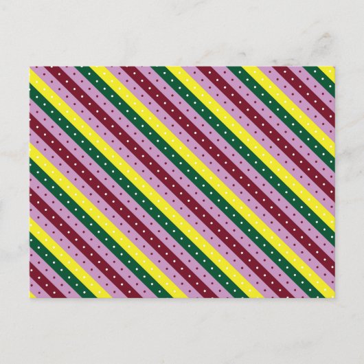 Een veelkleurig gestreept patroon met stippen briefkaart (Voorkant)