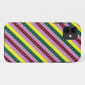 Een veelkleurig gestreept patroon met stippen Case-Mate iPhone case (Achterkant (horizontaal))